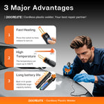 PW35 Cordless Plastic Welding Gun 4000mAh Battery Fast Heating High Temperature LED Light Multi Material Repair Professional Plastic Welder USB-C