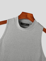 LinkMejor Mens Fashion Solid Color Knitted Elastic Tank Top
