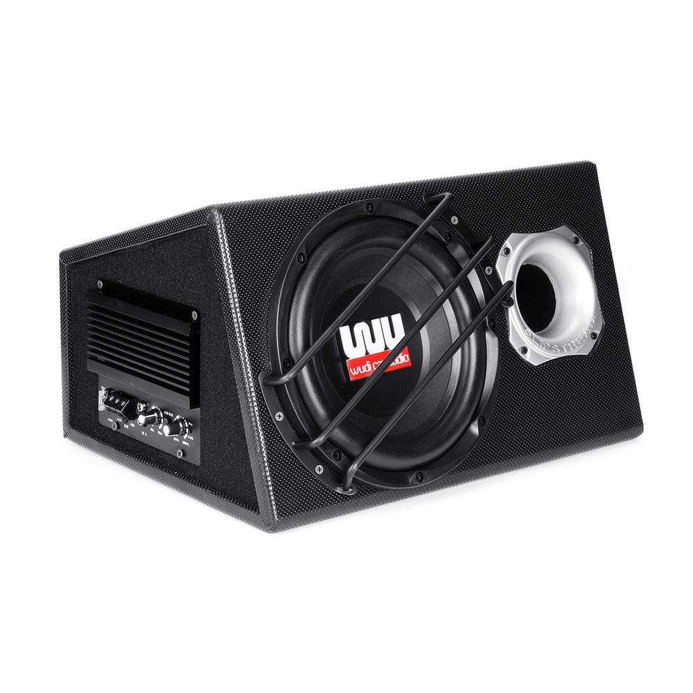 W10 Car Active Audio Stereo Subwoofer Powered Amplifier Enclosure Speaker With Wire 1100W 12V
