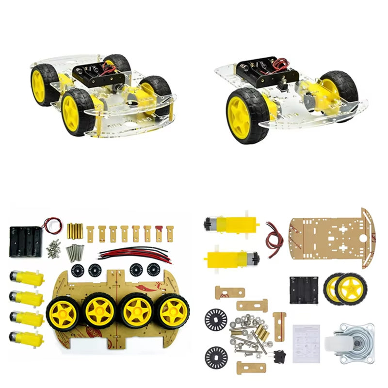 DIY Smart Car Kit Four-Wheel Two-Wheel L298N Driver Module Tracking Bluetooth Capacitive Sensor 4 Channel Relay for Arduino Robotics