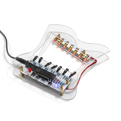 HU-013 DIY Laser Harp Interactive Seven Laser Strings Kit Adjustable Tone LED Lights DC 5V Portable Musical Instrument