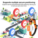 4G LTE Pet GPS Tracker IP66 Waterproof with Long Standby Real Time Tracking for Dogs Cats Electronic Fence Anti-Lost Device