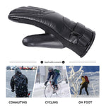 LinkMejor USB Electric Heated Thermostatic Gloves Waterproof PU Touchscreen Heated Gloves Winter Motorcycle Riding Hand Warm Gloves