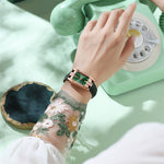 LinkMejor Fashion Rectangular Quartz Watch Female Luxury Elegant Clock Waterproof Leather Band Creative Diamond Women Watch