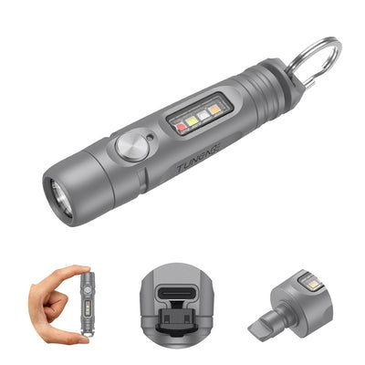 TuNeng S15pro-TK 750LM Titanium Alloy LED Keychain Light 350mAh USB-C 30H Runtime IP66 EDC Flashlight Mini Torch