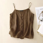 LinkMejor Womens Spaghetti Strap Camisole Summer Tank Tops V Neck Casual Slip Blouse Streetwear