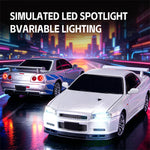 LinkMejor 1901-410D RTR 1/24 2.4G 4WD R34 Drift RC Car Alloy Body Shell LED Light On-Road Full Proportional High Speed Racing Vehicles Models Toys