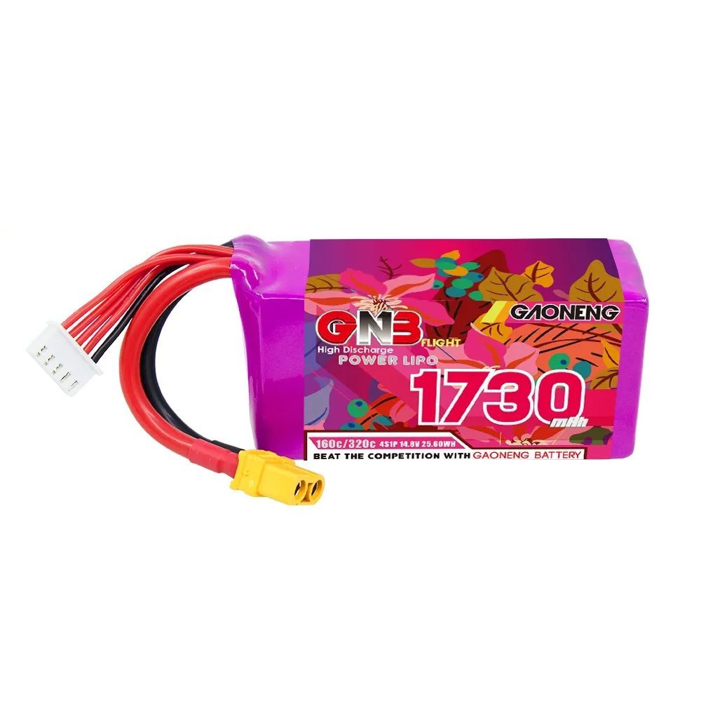 LinkMejor GNB HV 14.8V 1730mAh 4S1P 160C LiPo Battery XT60 Plug for GEPRC MARK5 iFlight Nazgul5 FPV Racing Drones