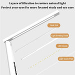 LinkMejor LED Desk Lamp Dimmable Touch Control with Calendar Temperature Clock Night Light Foldable Table Lamp for Study Reading Lamp