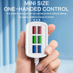 10A 220V 6-Port USB PD Charger Power Strip Fast Charging Desktop Charging Station EU Plug US Plug with 1M Long Cord USB HUB Adapter Socket for iPhone 16 16 Pro 15 14 13 Pro Max for Huawei Mate XT for Xiaomi 15pro