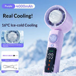 Tevorex 4000mAh Handheld Cooling Fan 199 Gears Speed Adjustable Long Battery 2-In-1 Rechargeable Portable Desktop Fan with LED Display for Indoor Outdoor