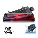 10Inch Touch Screen 1080P HD Front Rear Dual Camera Full-Screen Streaming Car Rearview Mirror Dashcam Dual Channel Recorder
