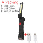 [Built-in 18650 Battery] Bikight COB LED Multi Function Folding Work Light Set USB Rechargeable LED Flashlight Mini Torch USB Cable Car Charger Battery Charger