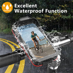 LinkMejor Bicycle Mobile Phone Holder for 4.7-7.0 inches Universal Waterproof Shock Absorber Multi-Functional Storage Bag Handlebar Stand for Outdoor MTB Motorcycle Navigation Riding