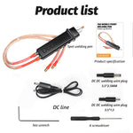 DIY Handheld Spot Welding Pen Gold-Plated Pure Copper 1500A High Conductivity 66cm Compact 414g for Battery 18650 Welding