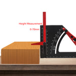 Adjustable Set Square Scriber Aluminum Alloy Movable Angle Protractor Carpentry Measurement Tool for Angle Finding and Line Scribing