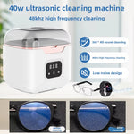 Tevorex Ultrasonic Retainer Cleaner Machine High Frequency Vibration 3 Speed Timing Ultrasonic Cleaning Device with 240ML Stainless Steel Tank for Dental Glasses Watches Jewelry