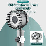 LinkMejor High-Pressure Shower Head One-Key Stop Adjustable Spray 3-Mode With Massage Brush Filter Rain Shower Faucet Bathroom Accessories
