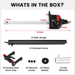 LinkMejor Woodworking M1 Pro Angle Miter Gauge with Extended Fence for Table Saw Router Table Precision Angle Setting Gauge for Wood Cutting Sawing