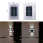 Elfeland 2Pcs 6LED Solar Wall Washer Light 2 Colors Lighting Auto On/Off Waterproof Dual-Side Design 600mAh Battery Solar Power Lamp for Garden Courtyard Landscape