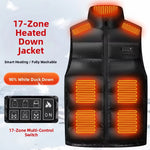 LinkMejor 17 Zones Heated Vest USB Charging Winter Warm Down Sleeveless Jacket Outdoor Thermal Clothing Top for Men Women