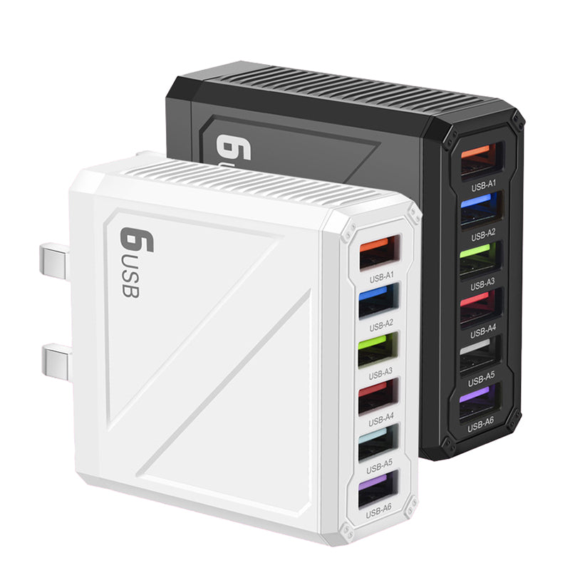 LYK-885 15W 3.1A 6-Port USB Charger 6USB-A Fast Charging Wall Charger Adapter EU Plug US Plug for iPhone 16 15 14 13 12 for Huawei Mate XT for Xiaomi 15pro for Samsung Galaxy Z Flip6