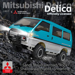 LinkMejor 1296 RTR 1/12 2.4G 4WD for Mitsubishi Delica L300 1986 RC Car Dual-Speed Mechanical Shifting Classis Off-Road Van Climbing Truck LED Light Full Proportional Control Metal Gears CVD Straight Axle Vehicles Models Toys