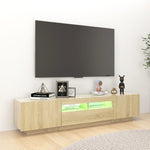 TV Cabinet with LED Lights Sonoma Oak 70.8"x13.8"x15.7"