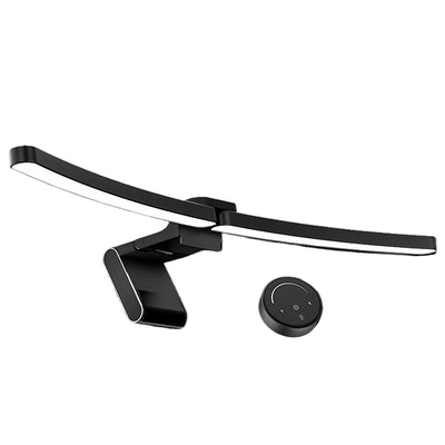 LinkMejor Curved Computer Monitor Light Bar 10W Dual Light Source Non Glare Asymmetric LED Desk Lamp with Remote Control USB Powered