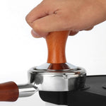 HiBREW 51MM Bottomless Coffee Powder Tamper Stainless Steel & Wooden Handle Flat Coffee Powder Press Portafilter Home DIY Coffee Making Tool Compatible with HiBREW H11/H10B/H10/H8A/H5 Blitzhome CM5105 CM5520 CM3171 CM5710