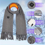 LinkMejor Electric Heated Scarf Neck USB Charging Heating Pad 3 Temperature Adjustable Heating Neck Wrap Washable 3s Fast Heating for Men Women