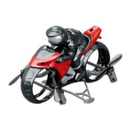 Land Air Four-Axis 2.4G RC Motorcycle Aircraft Model Flying Motorbike Ground and Air Drone 360° Stunts for Kids