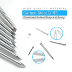 376PCS Premium Hardware Nails Assortment Kit Carbon Steel Galvanized Various Sizes 2" 1-1/2" 1-1/4" 1" 3/4" With Storage Box Ideal For DIY Woodworking Projects