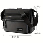 Waterproof Nylon Men Crossbody Bag Large Capacity Multiple Pockets Zipper Shoulder Bag Fashion Casual Outdoor Travel Messenger Bag