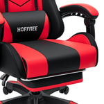 LinkMejor RGB Gaming Chair with Speakers Music Rhythm LED Lights Computer Chair with Massage Lumbar Surport 135°Recliner with Footrest Ergonomic Video Game Chairs for Adults