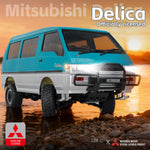 LinkMejor 1296 RTR 1/12 2.4G 4WD for Mitsubishi Delica L300 1986 RC Car Dual-Speed Mechanical Shifting Classis Off-Road Van Climbing Truck LED Light Full Proportional Control Metal Gears CVD Straight Axle Vehicles Models Toys