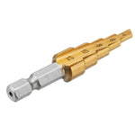 Drillpro 3Pcs 1/4 Inch Hex Shank HSS Titanium Coated Step Drill Bit Set 3-12/4-12/4-20mm