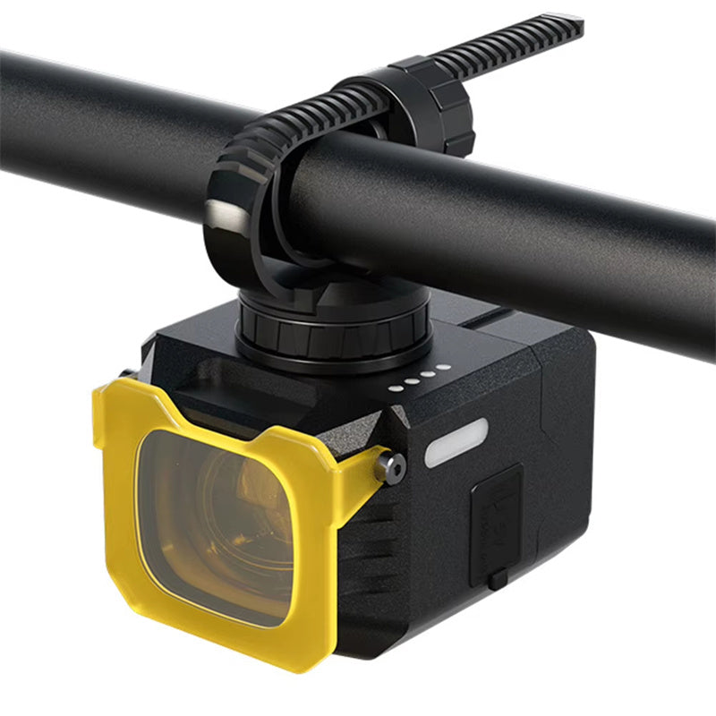LinkMejor Q4 1600LM Super Bright Bike Headlight 50W Output 2 in 1 Dual Distance Beam USB Rechargeable Mini LED Waterproof Bike Front Light with Wireless Remote for Night Riding