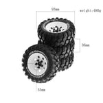 4PCS Off Road Tires Wheel 1.9 inch for 1/8 RC Racing Crawler Car FMS NT4 SCX10 W136 RC Car Parts One Line Hex Adapter
