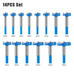 5PCS/14PCS Hex Shank Hinge Boring Drill Bit Set Tungsten Carbide Wood Router Bit Non-stick Coating