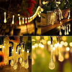IPRee 7 Meter/50 LED Solar Droplet Lights String Outdoor Waterproof Garden Lawn Paths Fencing Wedding Party Holiday Decora Solar Powered Light