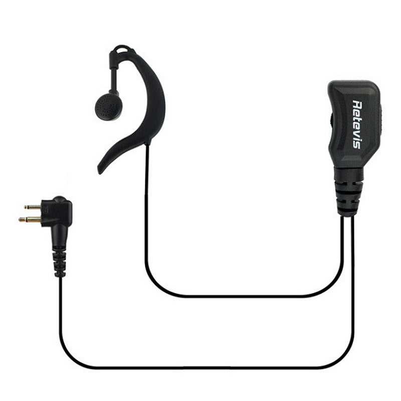 Retevis EEM001 Walkie Talkie Earhook Adjustable Volume M-type Double Pin Compatible with Motorola GP2000 GP300 GP68 GP88