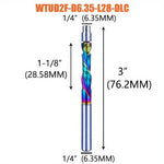 1pc DLC Coating Milling Blade Solid Carbide Bearing Guided Trim Bit 2 Flutes Spiral Flush Trim 8MM Shank Woodworking End Mill