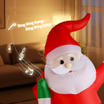 D020 2.4G RC Car Santa Claus Merry Christmas Electric Remote Control One Key Inflatable Sound Music 360° Turning Rechargeable Vehicles Models Toys