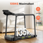 [EU Direct] Bominfit Q23L Elderly Rehabilitation Walking Pad Treadmill with Enhanced Handrail - Top Speed 12km/h, 2.5HP Quiet Motor, LED Display with Heart Rate, Safety for Senior Recovery Fitness