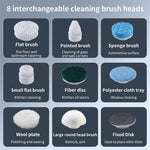Tevorex Electric Cleaning Brush Spin Scrubber 9 Replacement Brush Heads,3 Adjustable Sizes,Dual Speeds,Lightweight USB Handheld Design