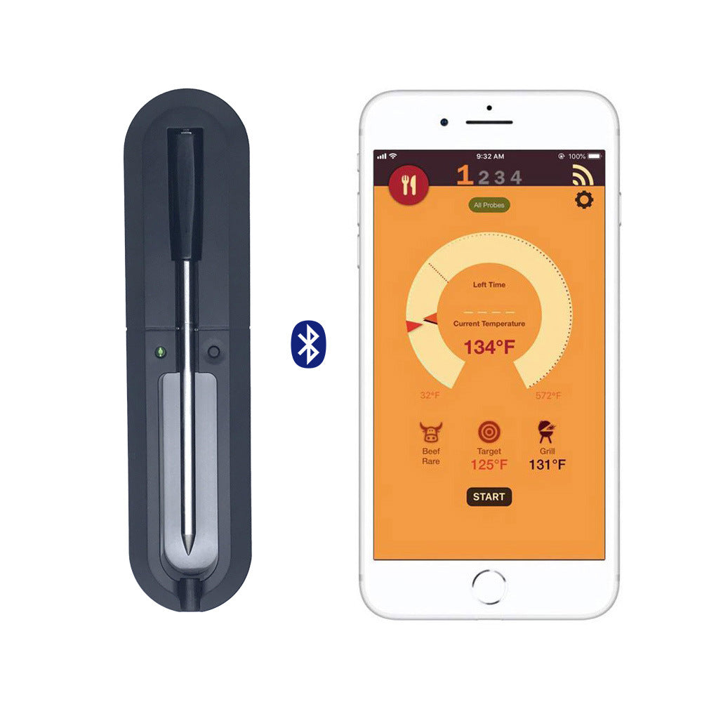 Wireless Smart BBQ Thermometer Bluetooth Probe with Phone App Display Baking Steaming Food Temperature Oven Temperature Kitchen Electric Thermometer Wireless Passive Oven Kitchen Electric High Temperature Probe