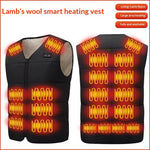 LinkMejor 22 Zones Intelligent Heated Vest USB/DC Charging Fleece Lined Winter Warm Electric Heating Sleeveless Jacket Thermal Outdoor Adjustable Temperature Control