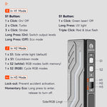 Lumintop MoonBox 4.0 Quad-Light-Source 1600LM Dual 14100 Li-ion Replaceable Multifunctional LED Flashlight with Smart Display Dual Buttons+Magnetic Mode Switch Waterproof Design