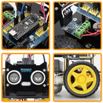 LinkMejor 2WD Ultrasonic Obstacle Avoidance Car Starter Robot Kit for Programming Educational Project